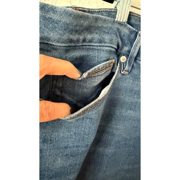 Good American Womens Good Legs High Rise Straight Leg Raw Hem Stretch Jeans Plus - Picture 5 of 10